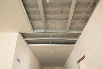 Installation the ceiling profile in the new flat