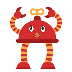 Red robot with a key