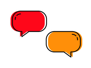 flat speech bubble shaped banner. Vector illustration