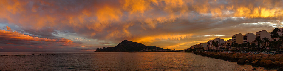 Beautiful sunset in Altea, Spain