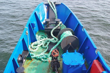 Obraz premium Image of the bow of the catamaran ship