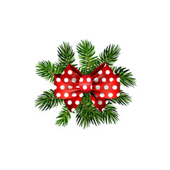 Vector. Christmas decoration: evergreens isolated