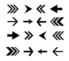 Set of black vector arrows. Arrow icon. Arrow vector collection.