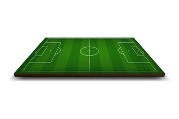 Infographics. Empty striped football stadium hovering in the air.