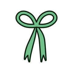 green bow ribbon decoration icon