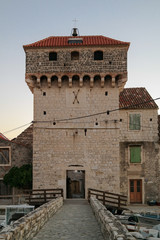 Fototapeta premium Medieval castle with stone walls. Kastilac in Kastel Gomilica, Croatia
