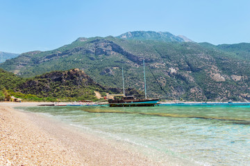 Fototapeta na wymiar Ionian Sea the island mountain