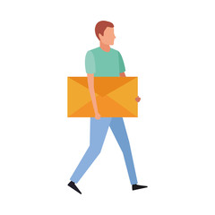 avatar man with big envelope icon