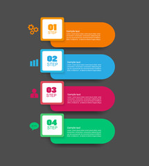 Geometric shape elements with steps,options,processes or workflow. Business data visualization. Creative step infographic template for presentation,vector eps 10