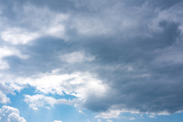 Blue sky with white clouds.