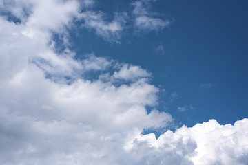 Blue sky with white clouds.