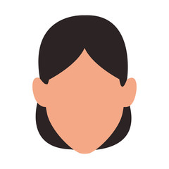 default woman face icon, flat design