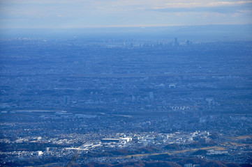 丹沢の大山山頂より望む横浜