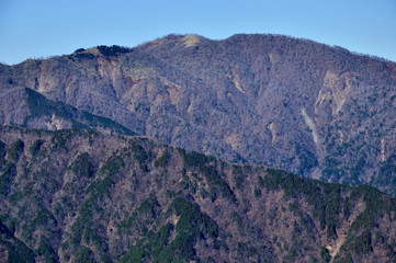 Naklejka premium 丹沢山地 竜ヶ馬場と不動ノ峰と丹沢山