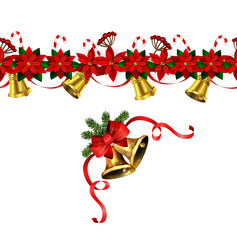Vector christmas bells with christmas tree decorations
