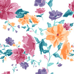 Fototapeta na wymiar Seamless floral pattern with flowers