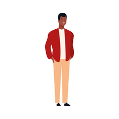 man standing cartoon icon, colorful design