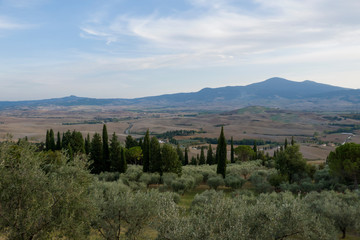 View from Pienza town on Val d'Orcia valley.