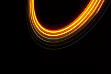 yellow light circles on a black background