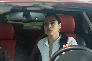 Scene from a detective series. Assault on a woman in her car.....