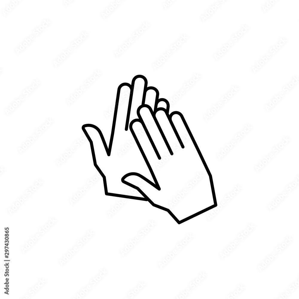 Poster clapping clap hand icon. simple line, outline vector of hand icons for ui and ux, website or mobile 