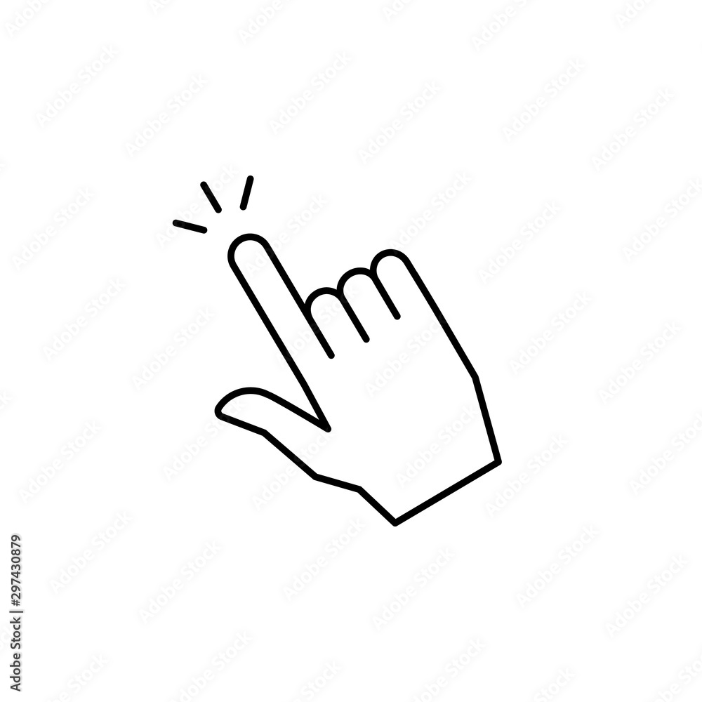 Poster tap finger gesture icon. simple line, outline vector of hand icons for ui and ux, website or mobile 