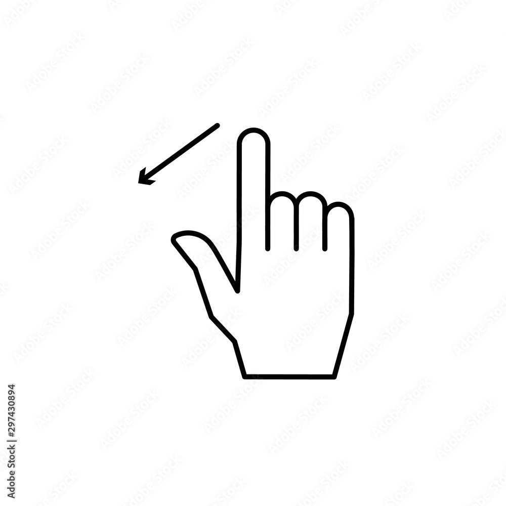 Poster tap finger arrow icon. simple line, outline vector of hand icons for ui and ux, website or mobile ap