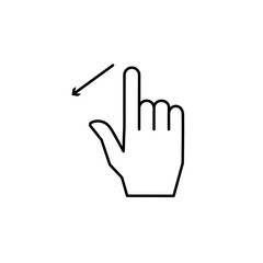 Tap finger arrow icon. Simple line, outline vector of hand icons for ui and ux, website or mobile application