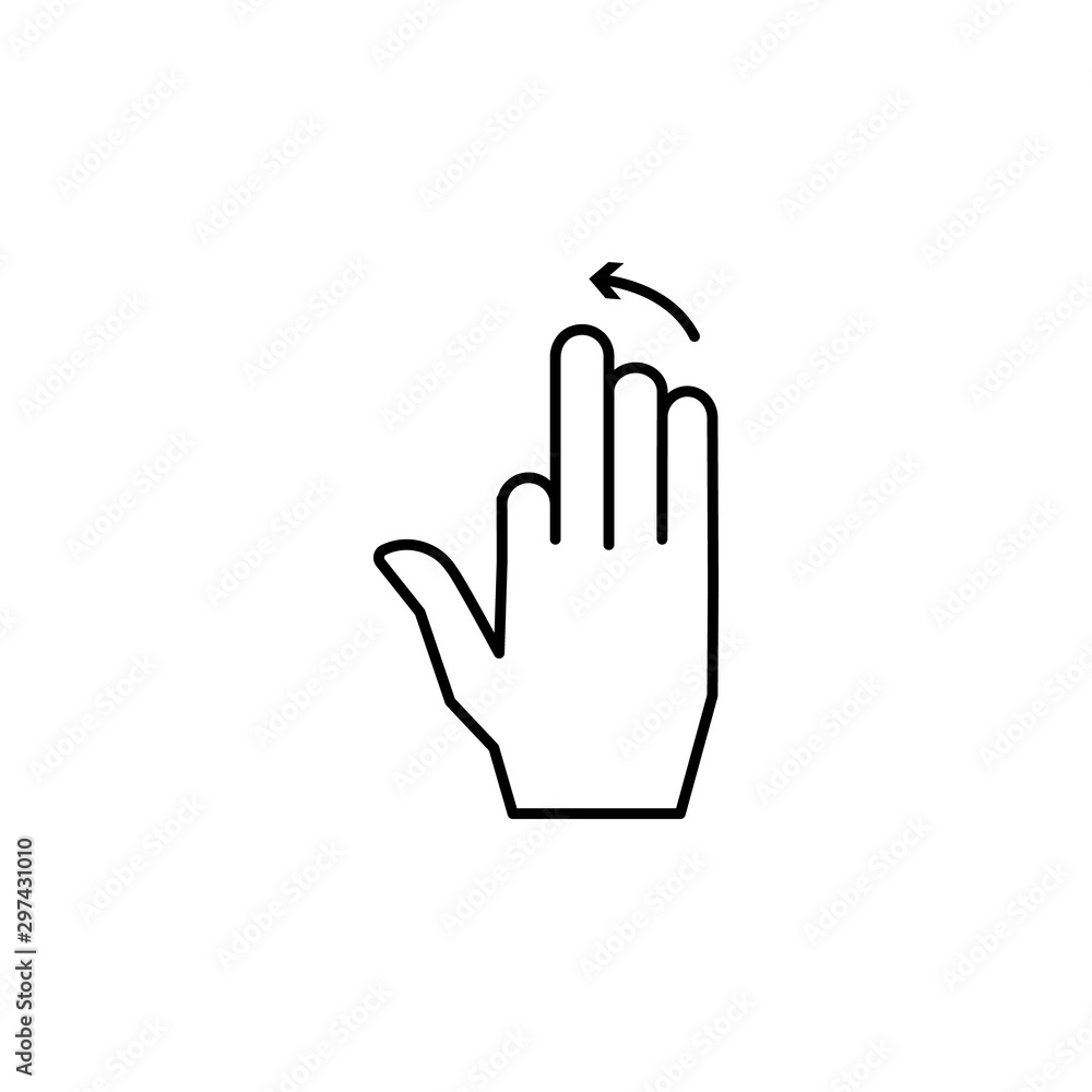 Poster hand touch finger icon. simple line, outline vector of hand icons for ui and ux, website or mobile a