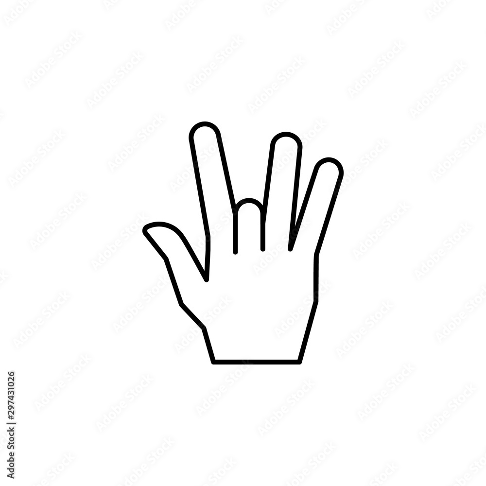 Poster gesture hand fingers icon. simple line, outline vector of hand icons for ui and ux, website or mobil