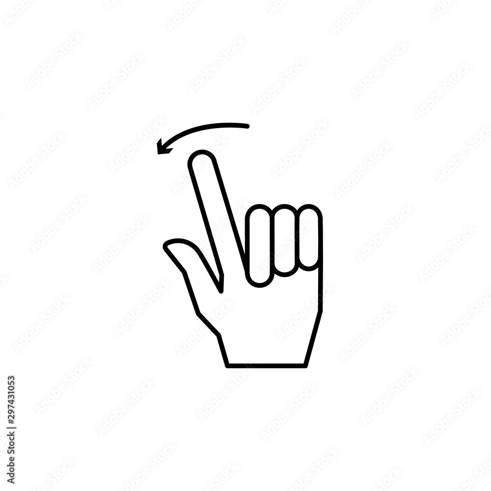 Poster hand finger touch icon. simple line, outline vector of hand icons for ui and ux, website or mobile a
