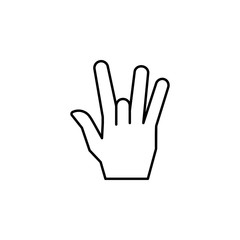 Fototapeta na wymiar Gesture hand fingers icon. Simple line, outline vector of hand icons for ui and ux, website or mobile application