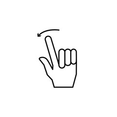 Hand finger touch icon. Simple line, outline vector of hand icons for ui and ux, website or mobile application
