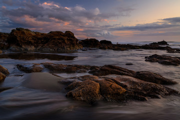 Fototapeta na wymiar A Colorful Sunset at a Northern California Beach.