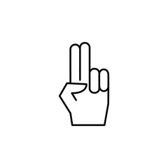 Two finger hand icon. Simple line, outline vector of hand icons for ui and ux, website or mobile application