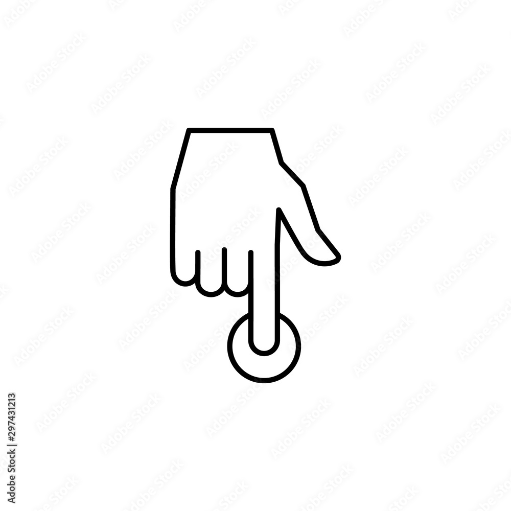 Poster touch finger icon. simple line, outline vector of hand icons for ui and ux, website or mobile applic