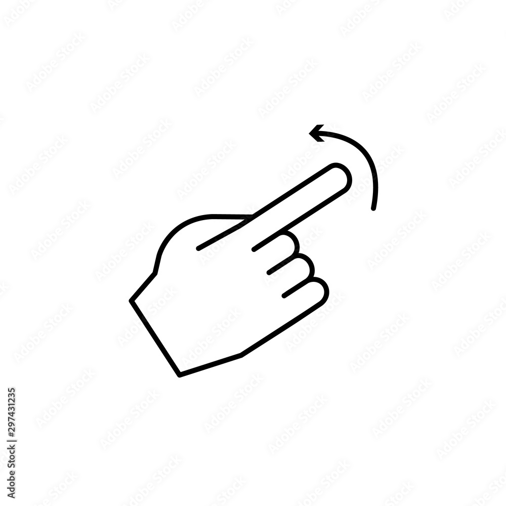 Poster arrow finger icon. simple line, outline vector of hand icons for ui and ux, website or mobile applic