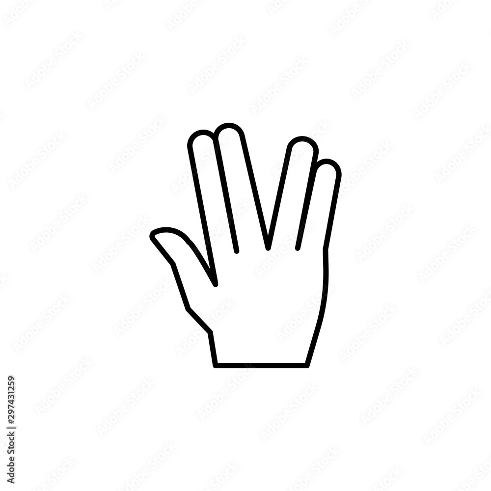 Poster hand fingers gesture icon. simple line, outline vector of hand icons for ui and ux, website or mobil