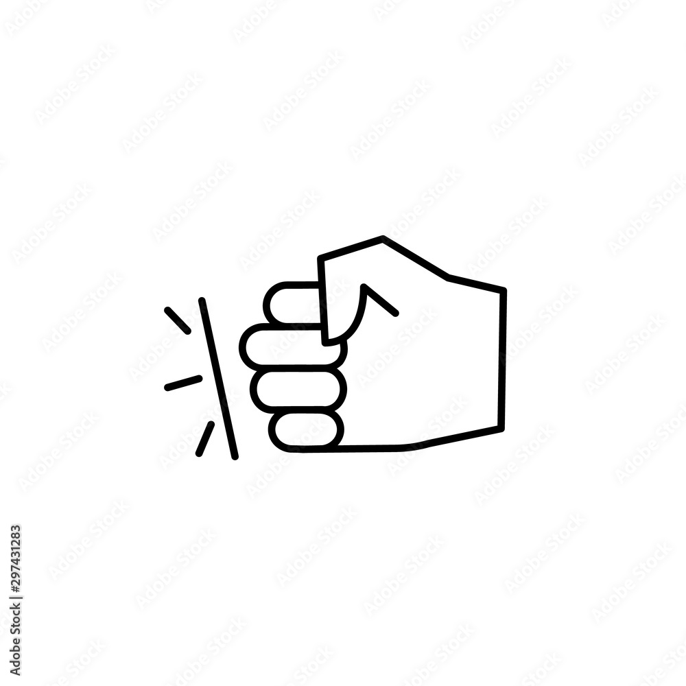 Poster punch fist hand icon. simple line, outline vector of hand icons for ui and ux, website or mobile app