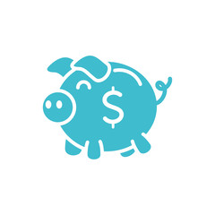 piggy bank money business finance color silhouette