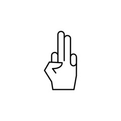 Two finger hand icon. Simple line, outline vector of hand icons for ui and ux, website or mobile application