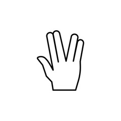 Hand fingers gesture icon. Simple line, outline vector of hand icons for ui and ux, website or mobile application