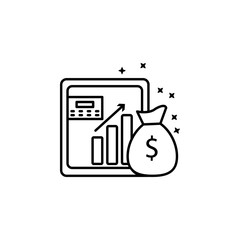 Wealth money cash. Simple line, outline vector of motivation icons for ui and ux, website or mobile application