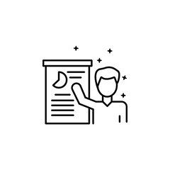 Man business training. Simple line, outline vector of motivation icons for ui and ux, website or mobile application