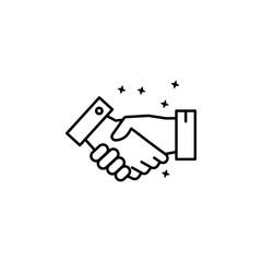 Hand teamwork partnership. Simple line, outline vector of motivation icons for ui and ux, website or mobile application