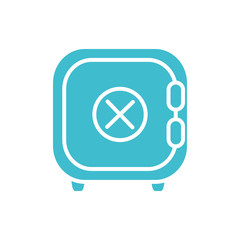 safe box business finance color silhouette