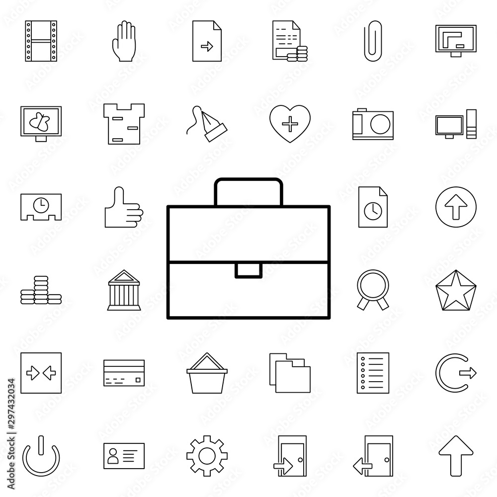Poster briefcase neon icon. elements of web set. simple icon for websites, web design, mobile app, info gra