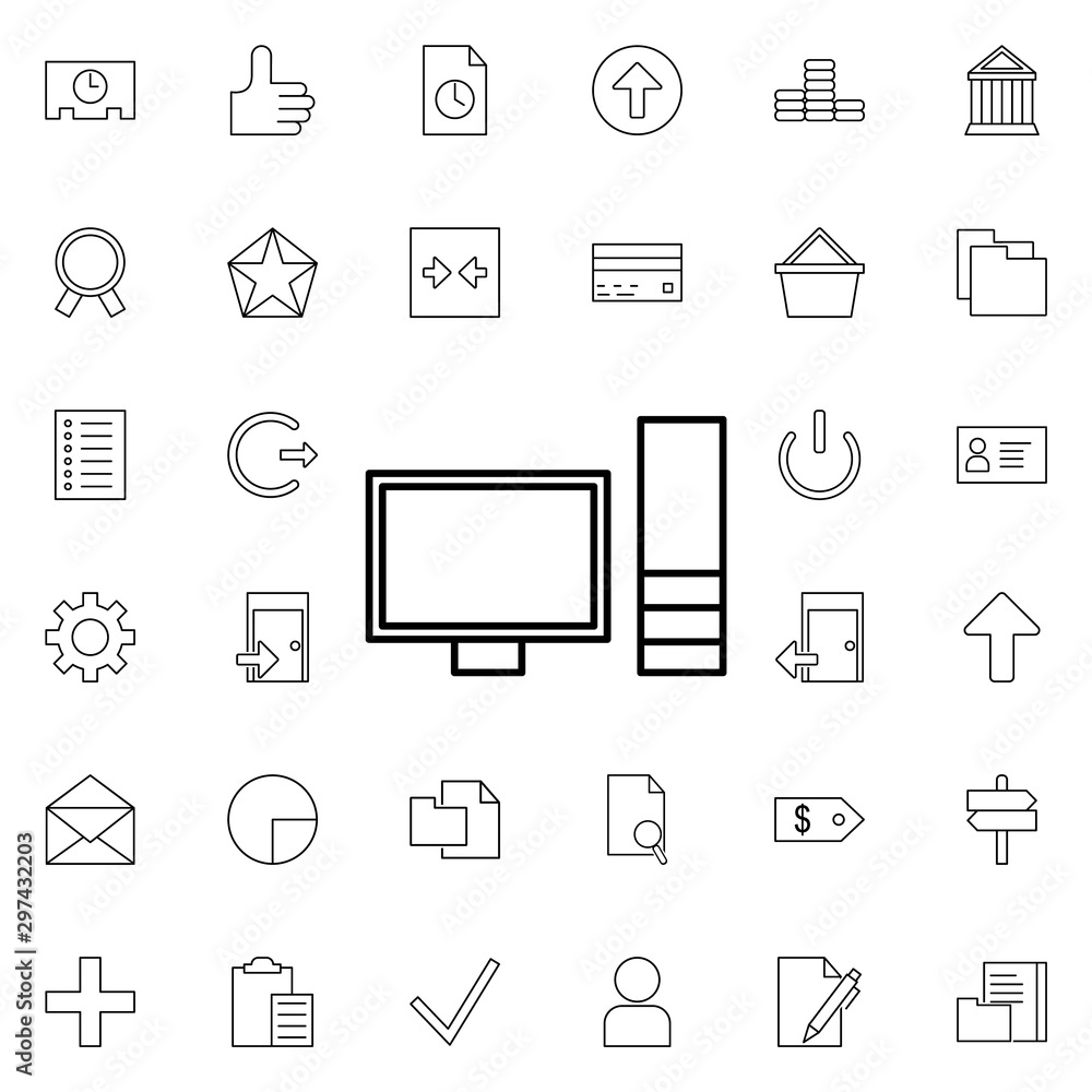 Poster pc neon icon. elements of web set. simple icon for websites, web design, mobile app, info graphics