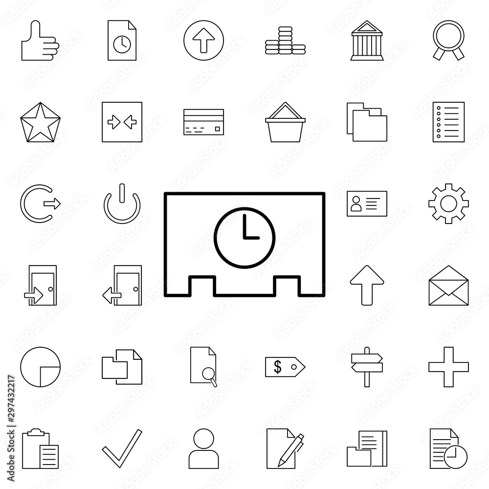 Poster full time neon icon. elements of web set. simple icon for websites, web design, mobile app, info gra