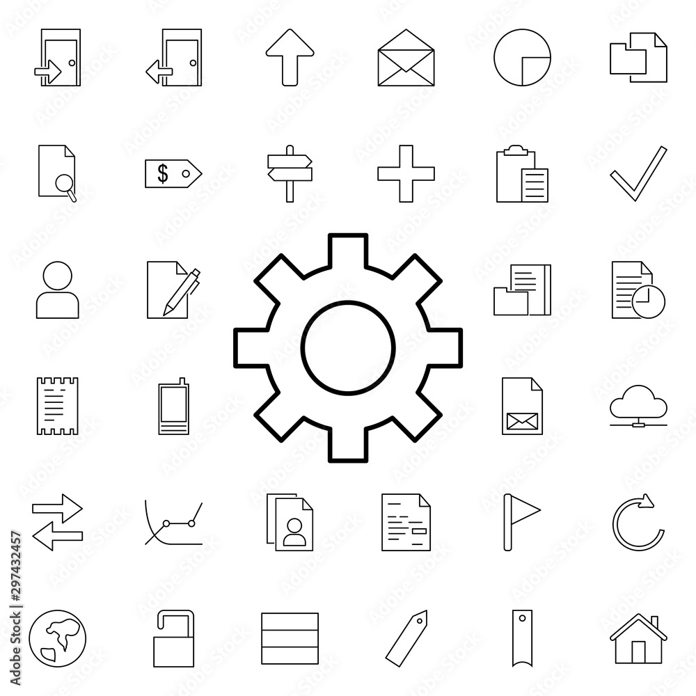 Aufkleber settings sign neon icon. elements of web set. simple icon for websites, web design, mobile app, info